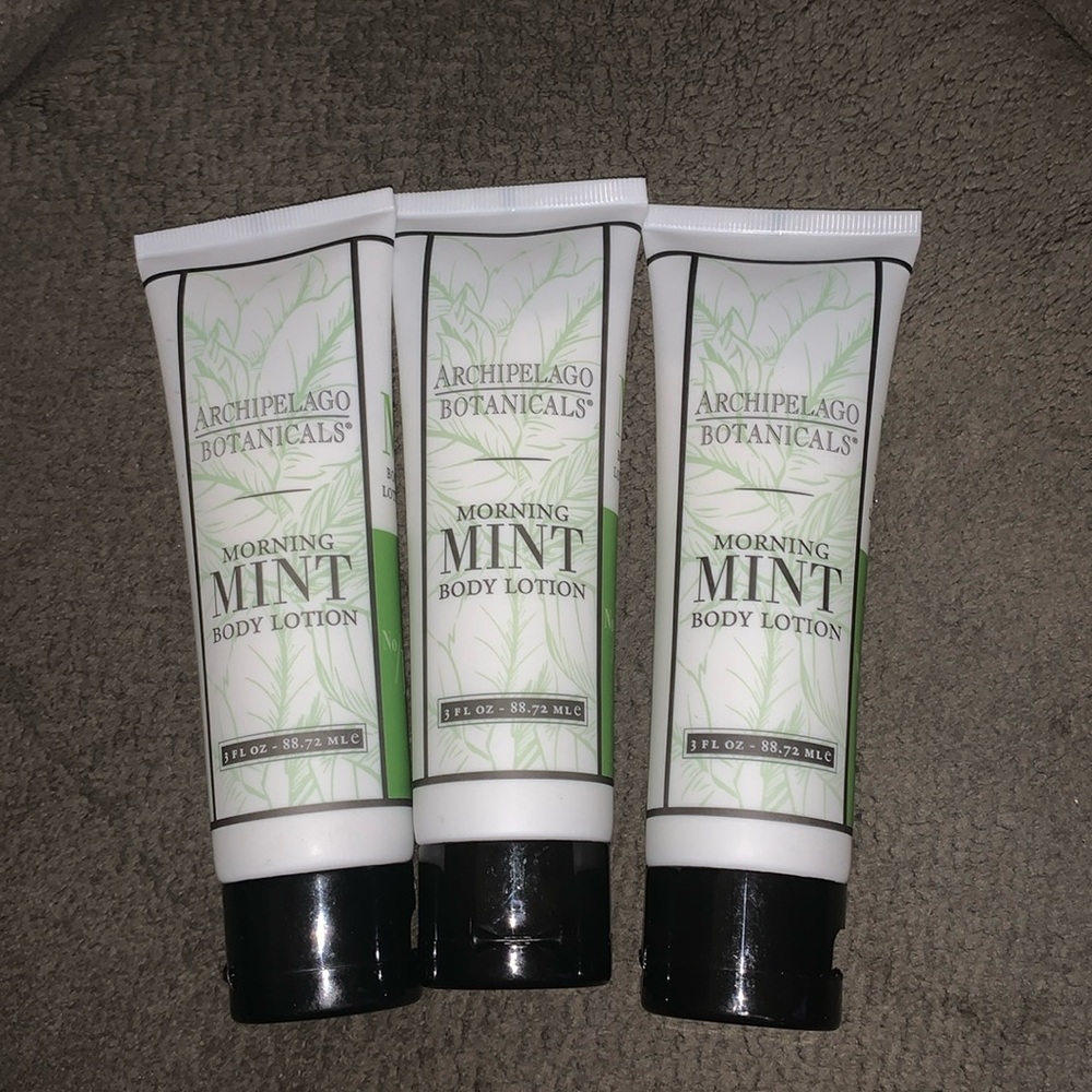 3x Archipelago Botanicals Morning Mint Body Lotion 3 fl oz NEW